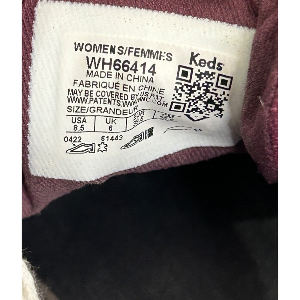 Keds Women's Burgundy Red Suede Lace Up Low Top Sneakers Logo WH66414 Sz 8.5 - Picture 2 of 6